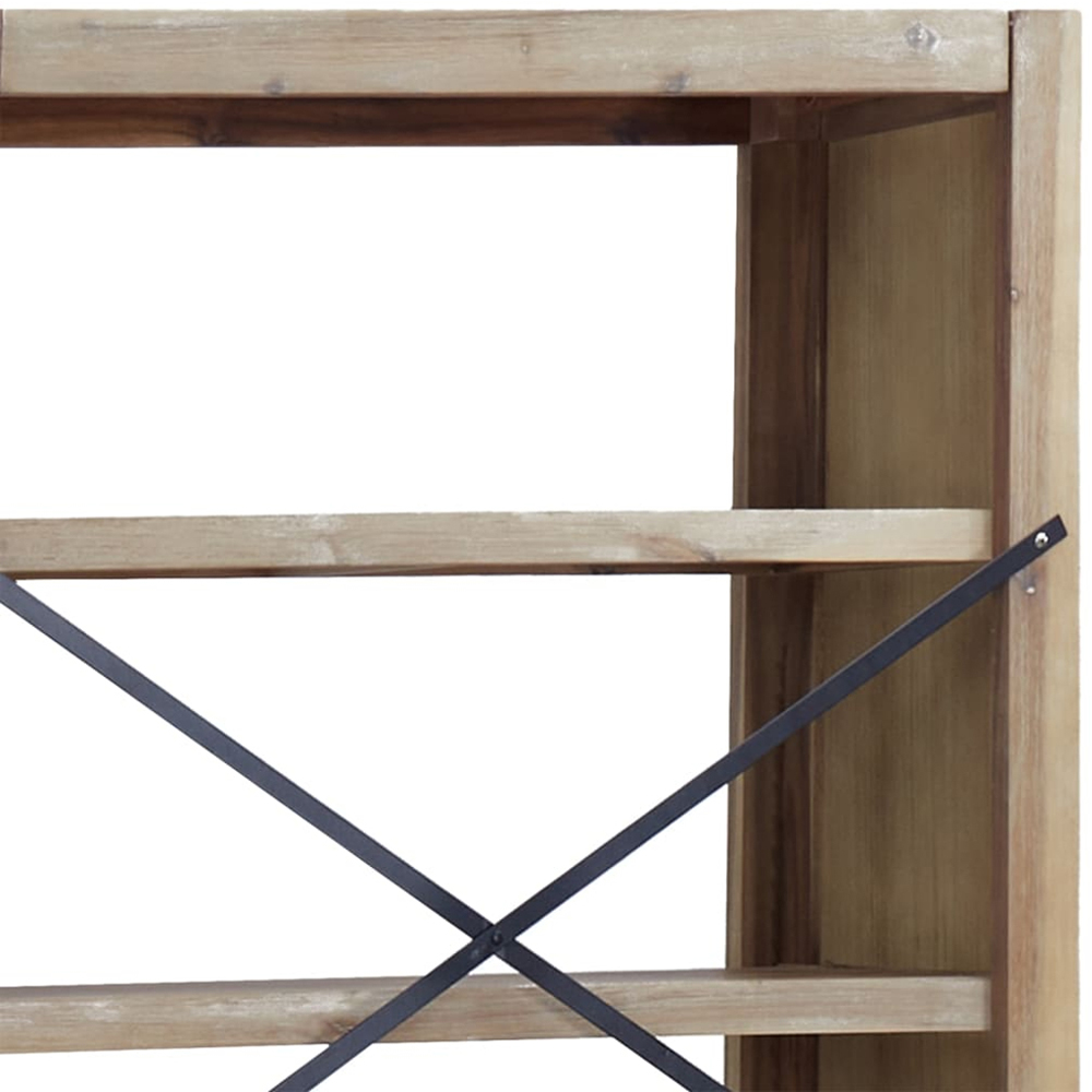 vidaXL 7 Shelf Natural Solid Acacia Wood Tall Bookcase Image 6