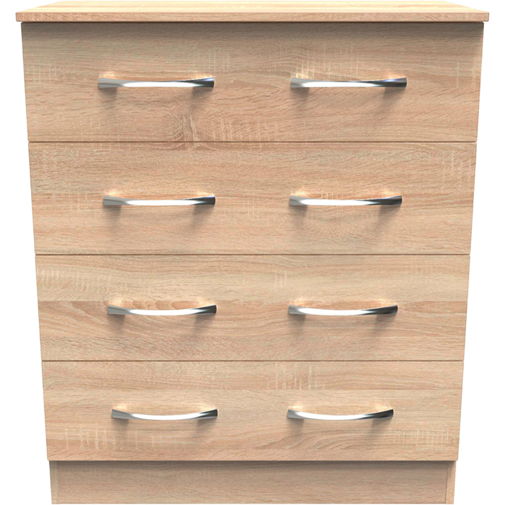 Crowndale Avon 4 Drawer Bardolino Oak Chest of Drawers Ready Assembled Image 2