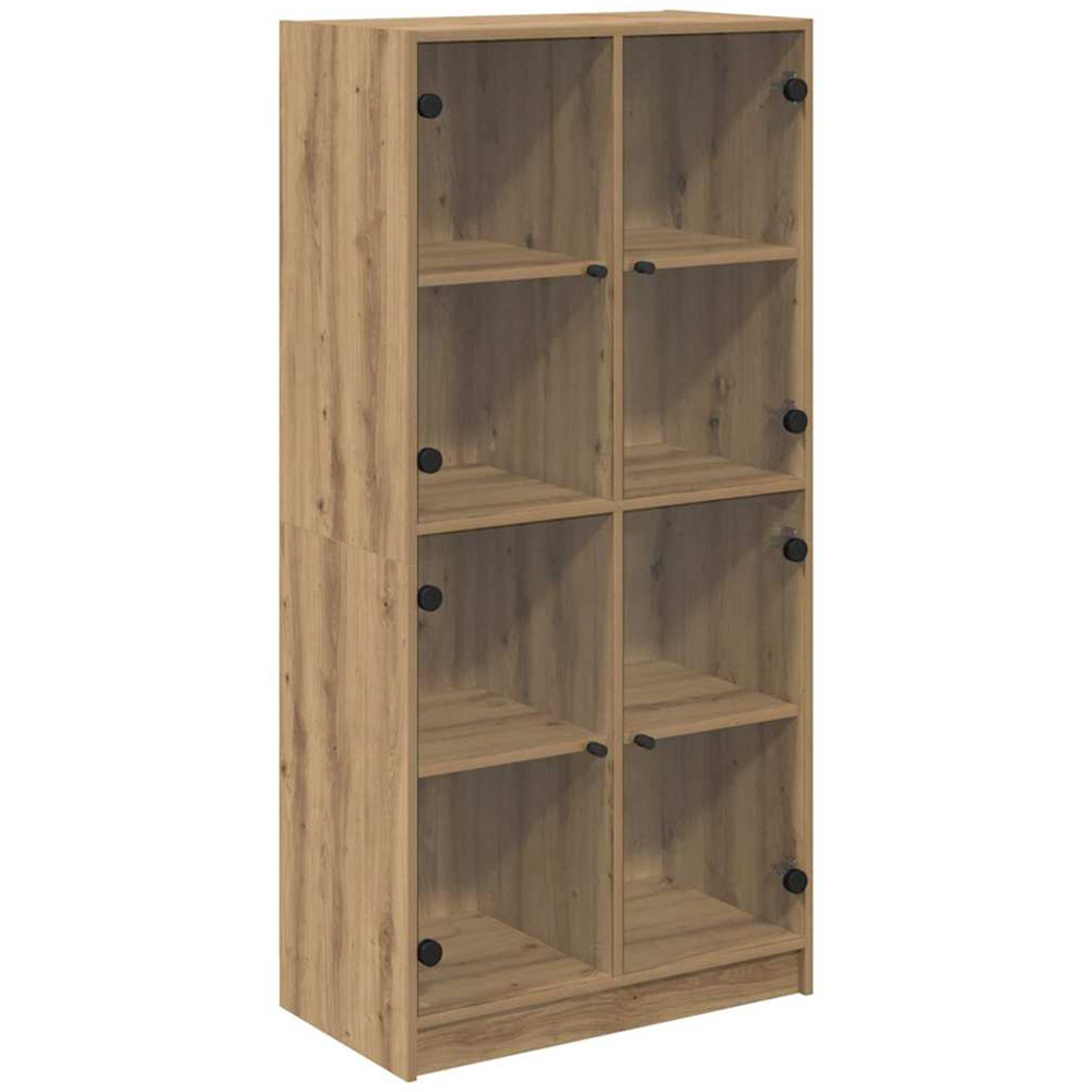 vidaXL 4 Glass Door Artisan Oak Sideboard Image 2
