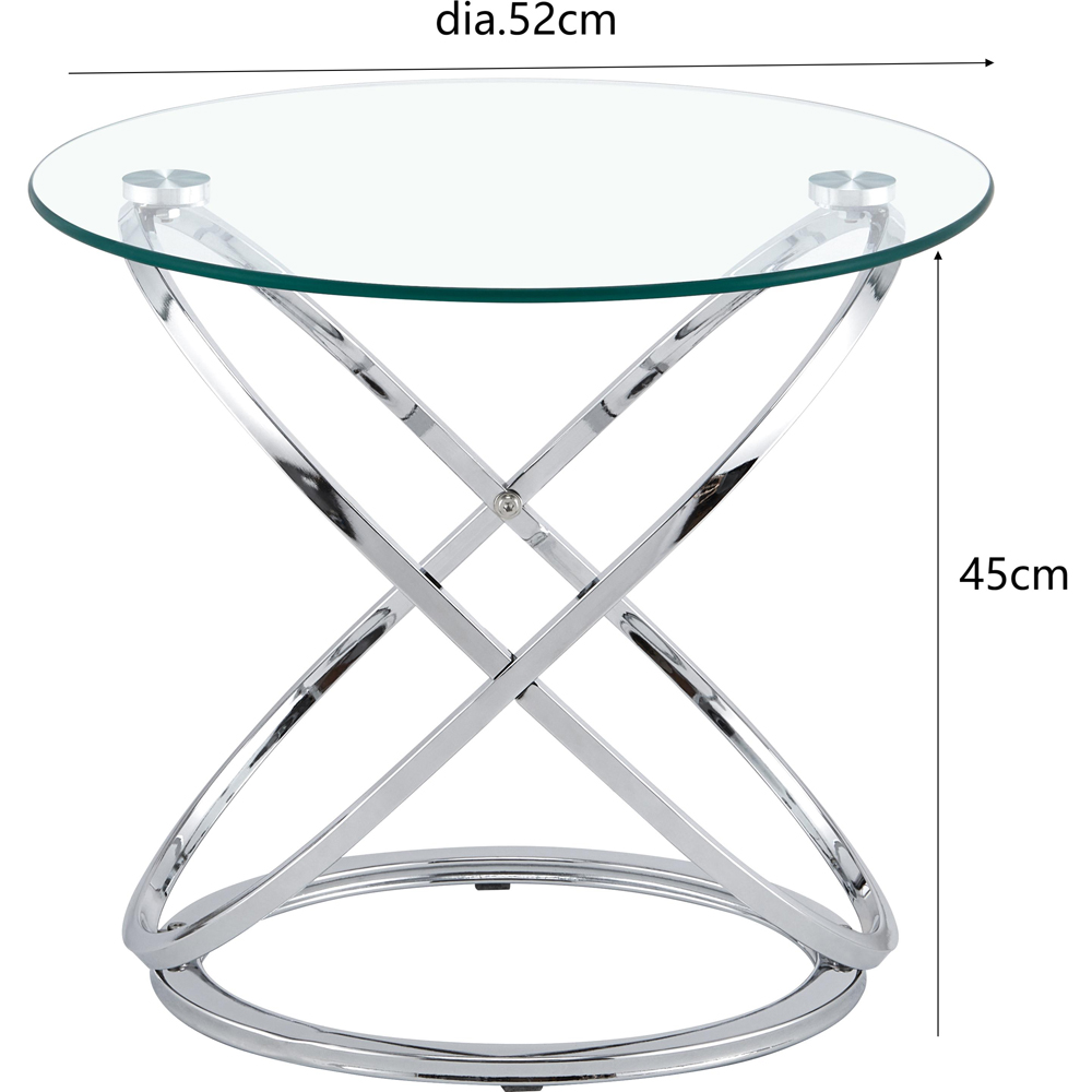 Comfy Living Silver Effect Tempered Glass Side Table Image 7