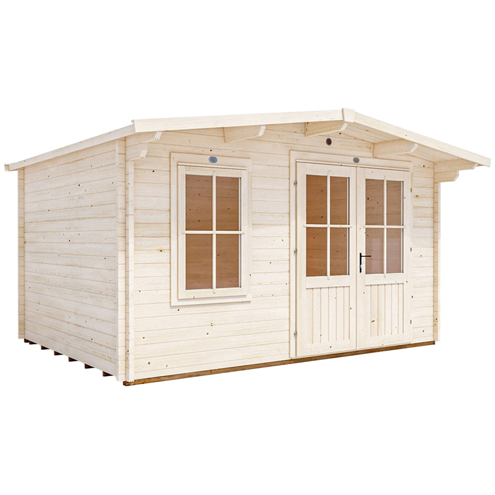 Dunster House Severn 13 x 10ft Brown Garden Log Cabin Image 1