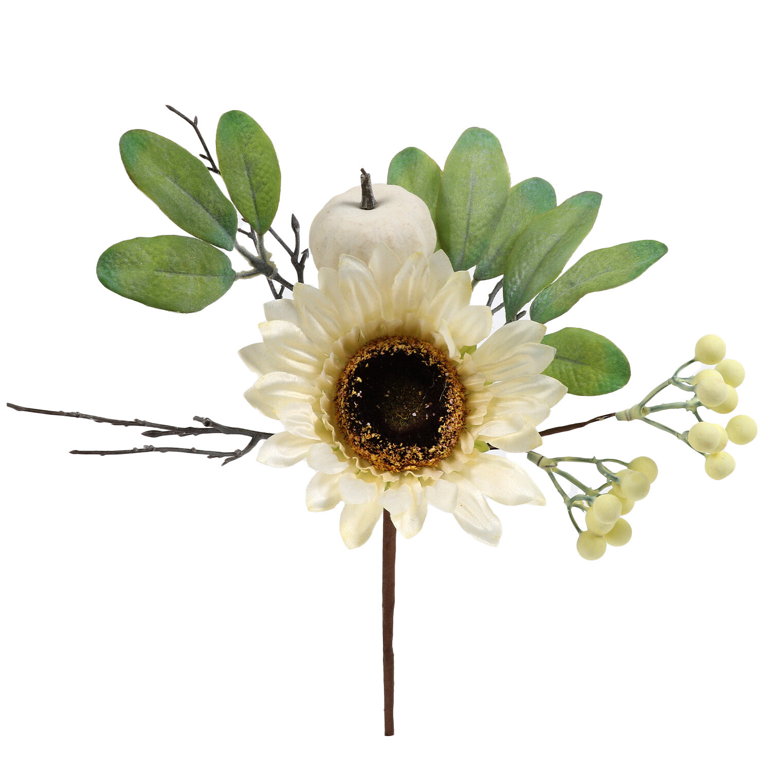 The Fall Collection Small White and Green Autumnal Pick Image 1