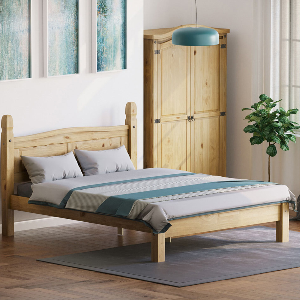 Vida Designs Corona King Size Pine Low Foot Bed Frame Image 1