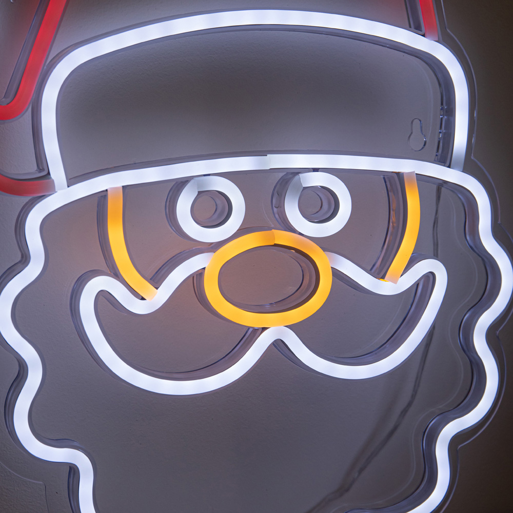 Samuel Alexander Multicolour LED Light-Up Neon Santa Christmas Decoration 35cm Image 3