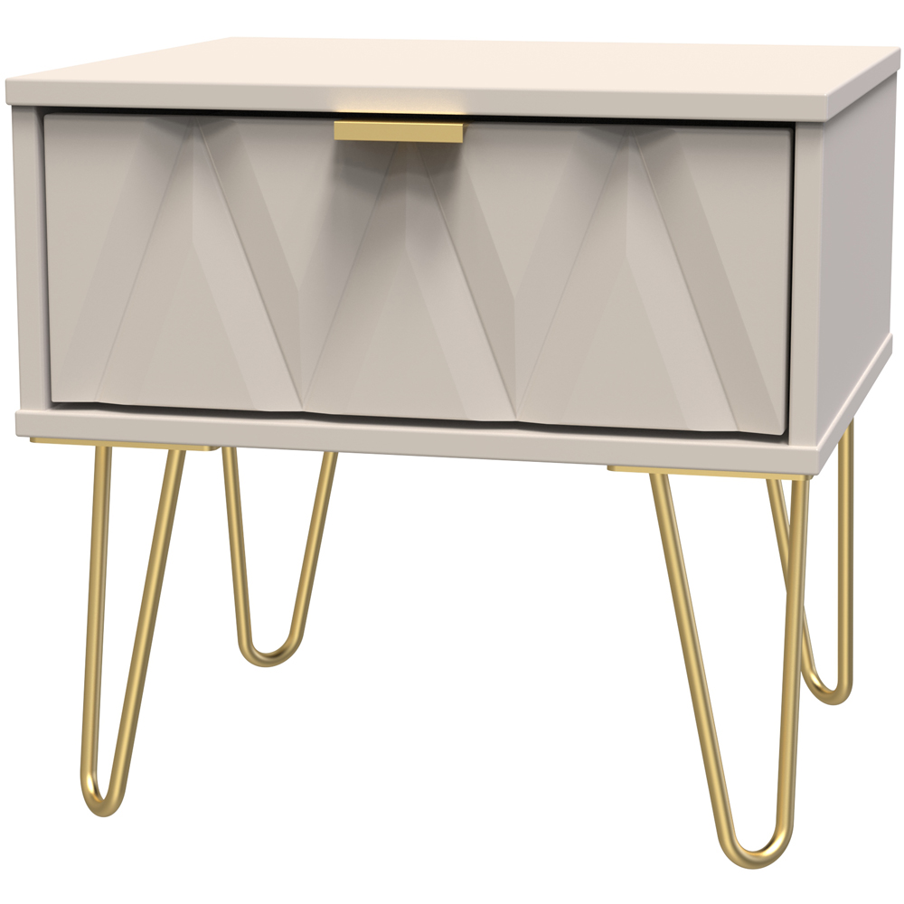 Crowndale Diamond Single Drawer Kashmir Matt Side Table Ready Assembled Image 2