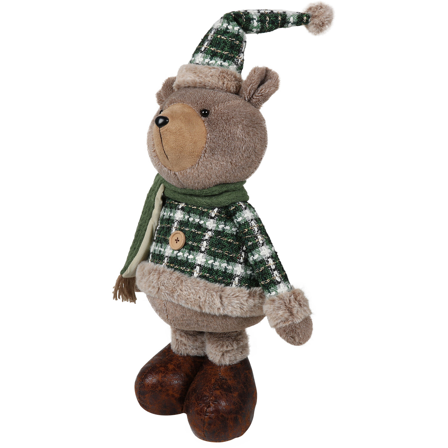 Extendable Green Tartan Bear Image 3
