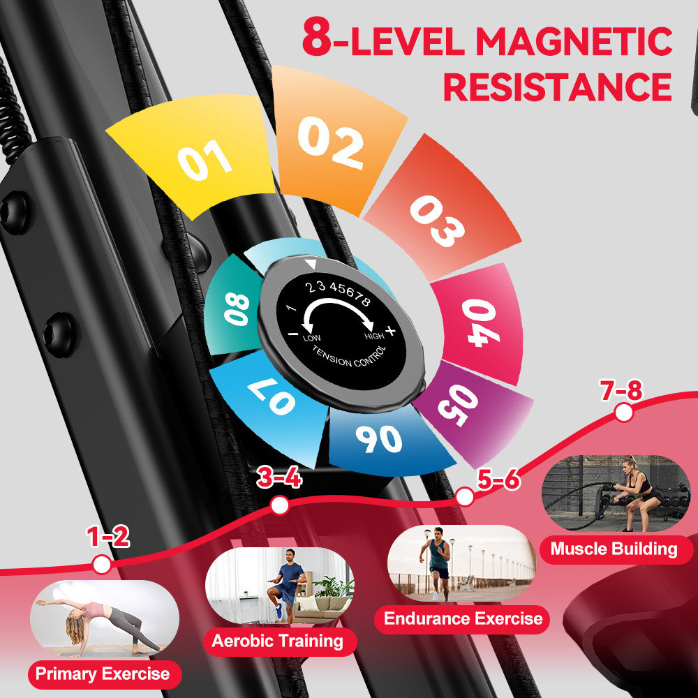 Rattrix Black Magnetic Resistance Foldable Exercise Bike Image 3