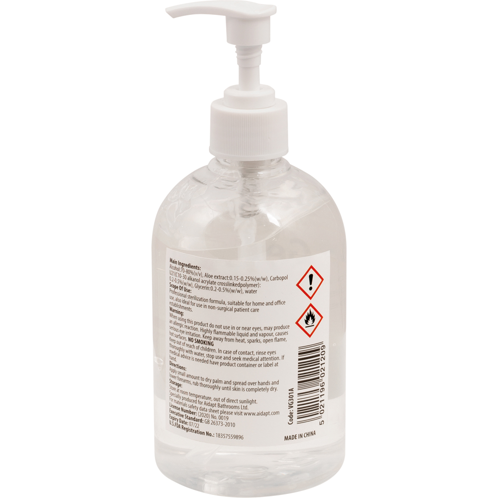 Aidapt Instant Hand Sanitiser Gel 485ml Image 3