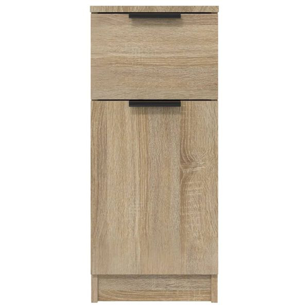 vidaXL Single Door Single Drawer Sonoma Oak Sideboard Set of 2 Image 3