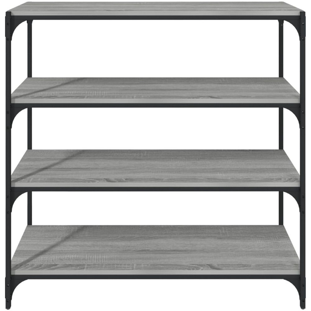 vidaXL 4 Shelf Grey Sonoma Wood and Steel Bookcase Image 3