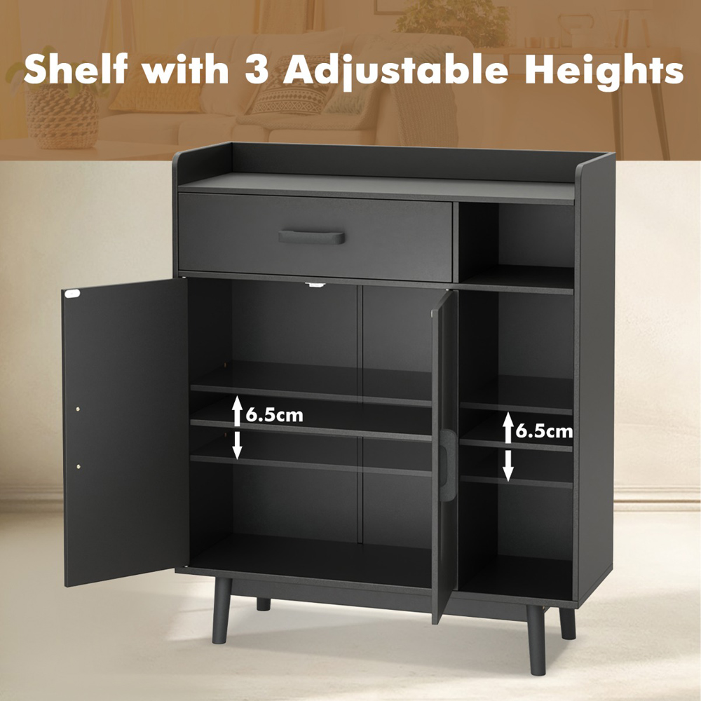 Costway Black Freestanding Wooden Bookcase Image 4