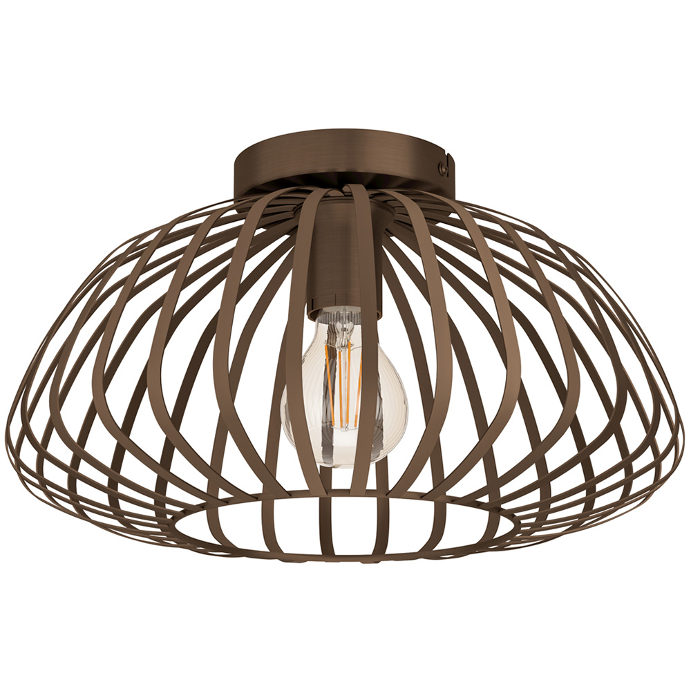 EGLO Espinal Bronze Steel Caged Style Ceiling Light Image 1