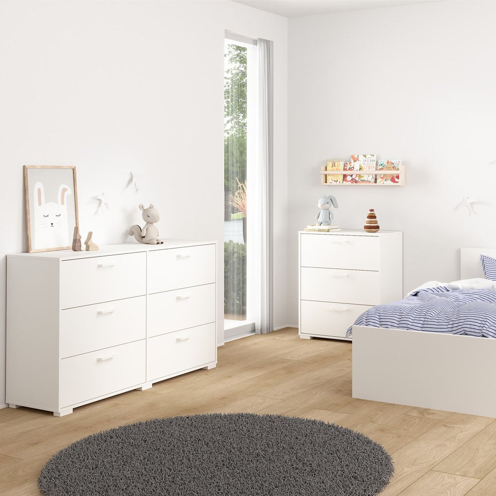 Florence Sofia 6 Drawer White Chest of Drawers Image 6