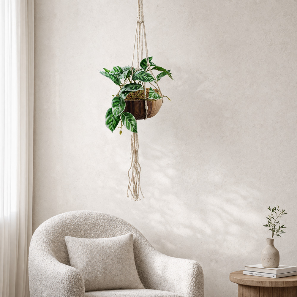 Leaf Hanging Pothos Artificial Plant with Planter 85cm Image 2