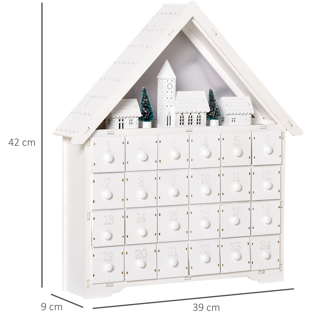 Everglow Light Up Wooden House Village with Countdown Drawer Christmas Advent Calendar Image 7