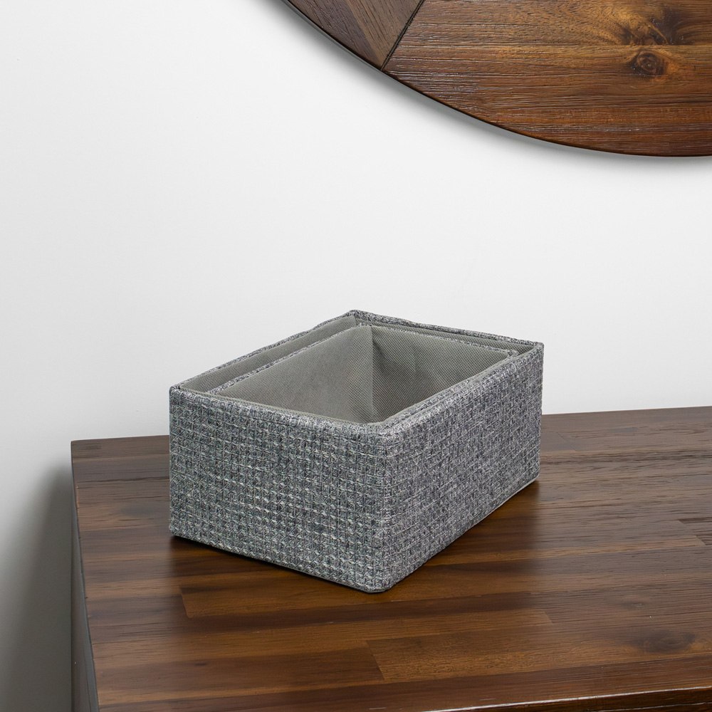 JVL Chroma Grey Rectangular Storage Basket 2 Pack Image 8