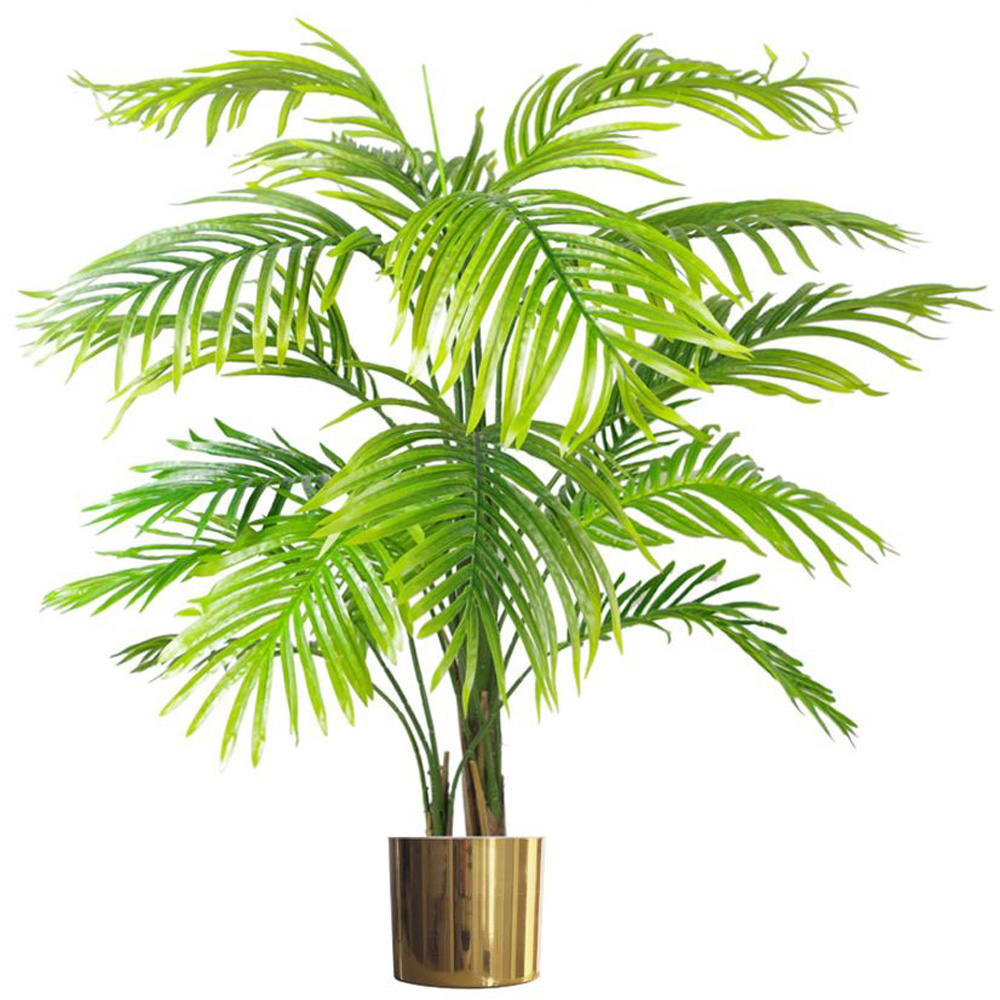 Leaf Polished Gold Finish Metal Planter 20 x 18cm Image 5