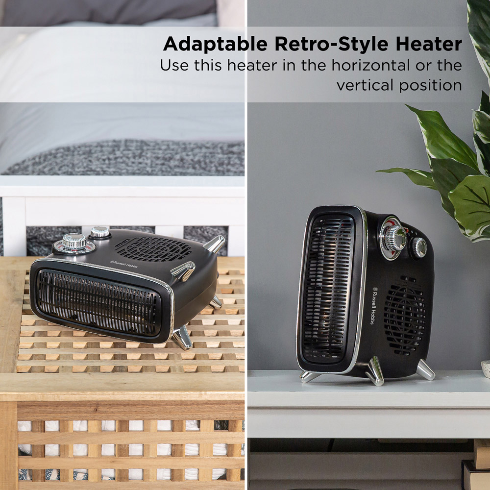 Russell Hobbs RHRETHFH1001B Retro Black Fan Heater 1800W Image 3