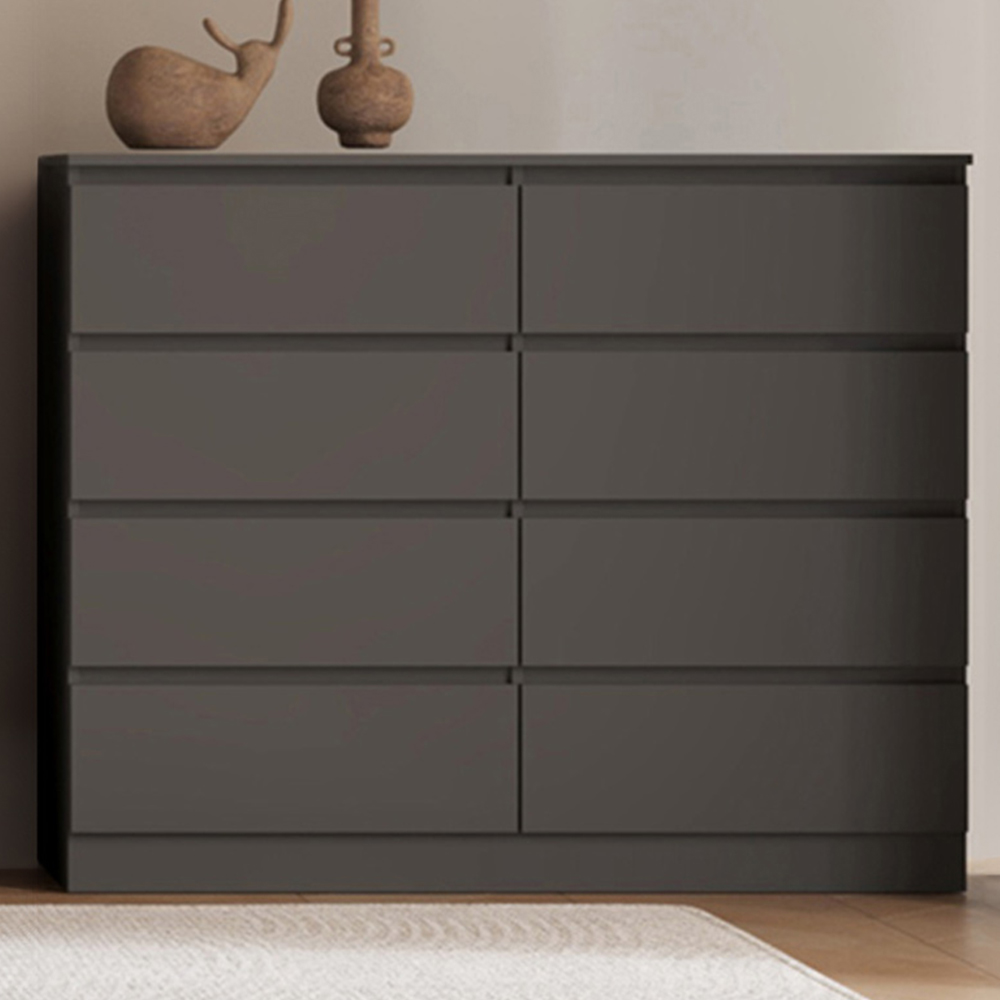 Seconique Malvern 8 Drawer Grey Chest of Drawers Image 1