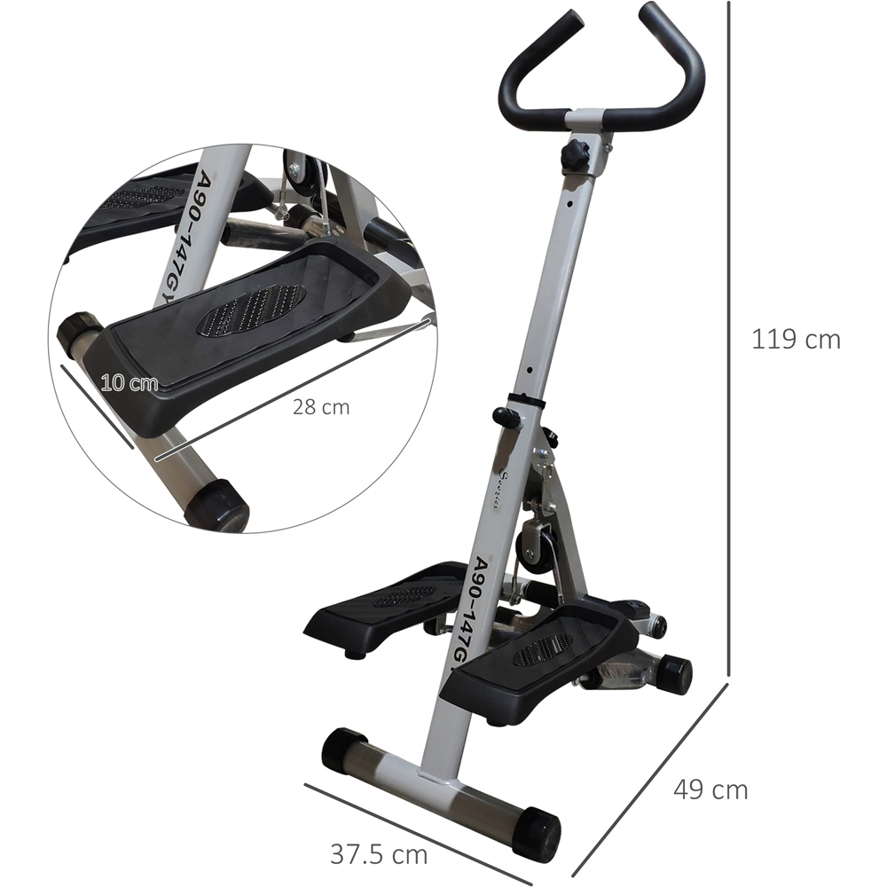 HOMCOM Grey and Black Steel Foldable Stepper Fitness Machine Image 7