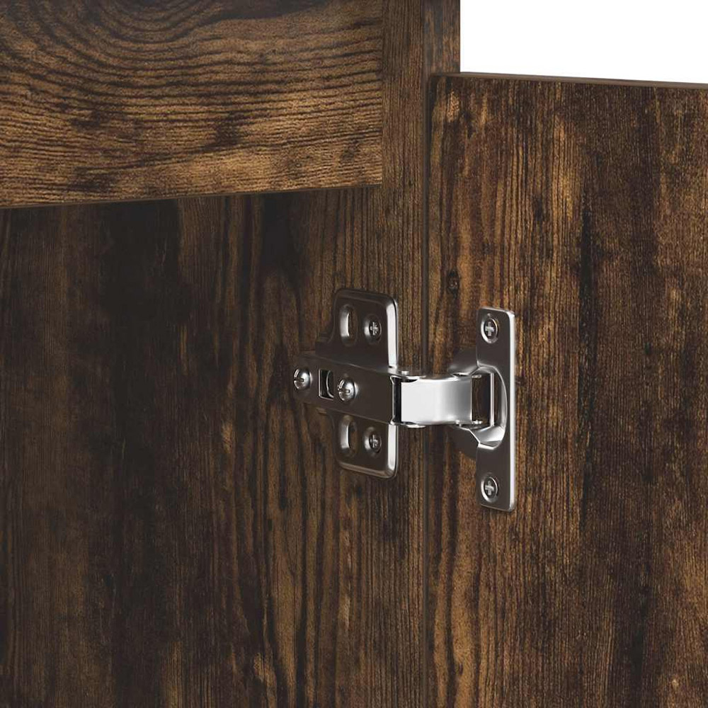 vidaXL 2 Door 4 Drawer Smoked Oak Sideboard Image 9