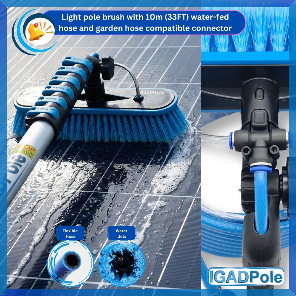 IGAD Pole Water-Fed Extension Pole Cleaning Kit with Cobweb Duster and Squeegee 5m Image 3