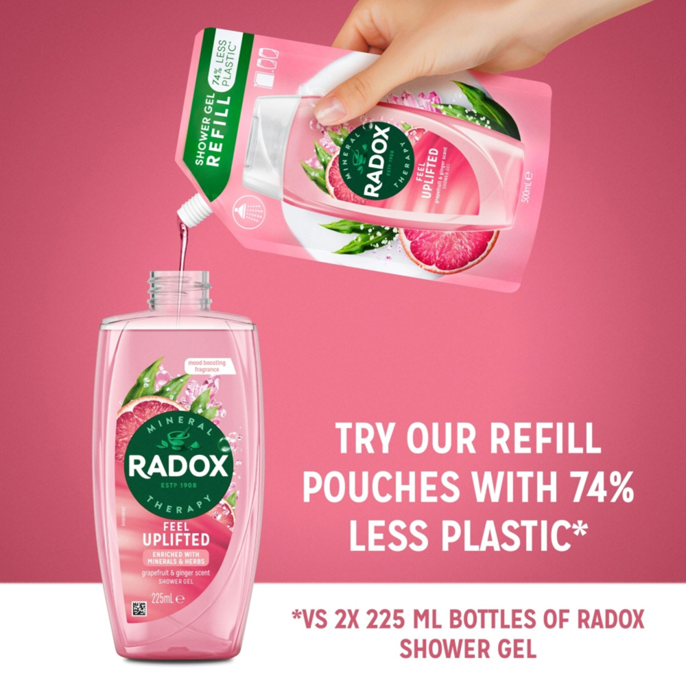 Radox Feel Uplifted Grapefruit and Ginger Scent Shower Gel 225ml 6 Pack Image 5