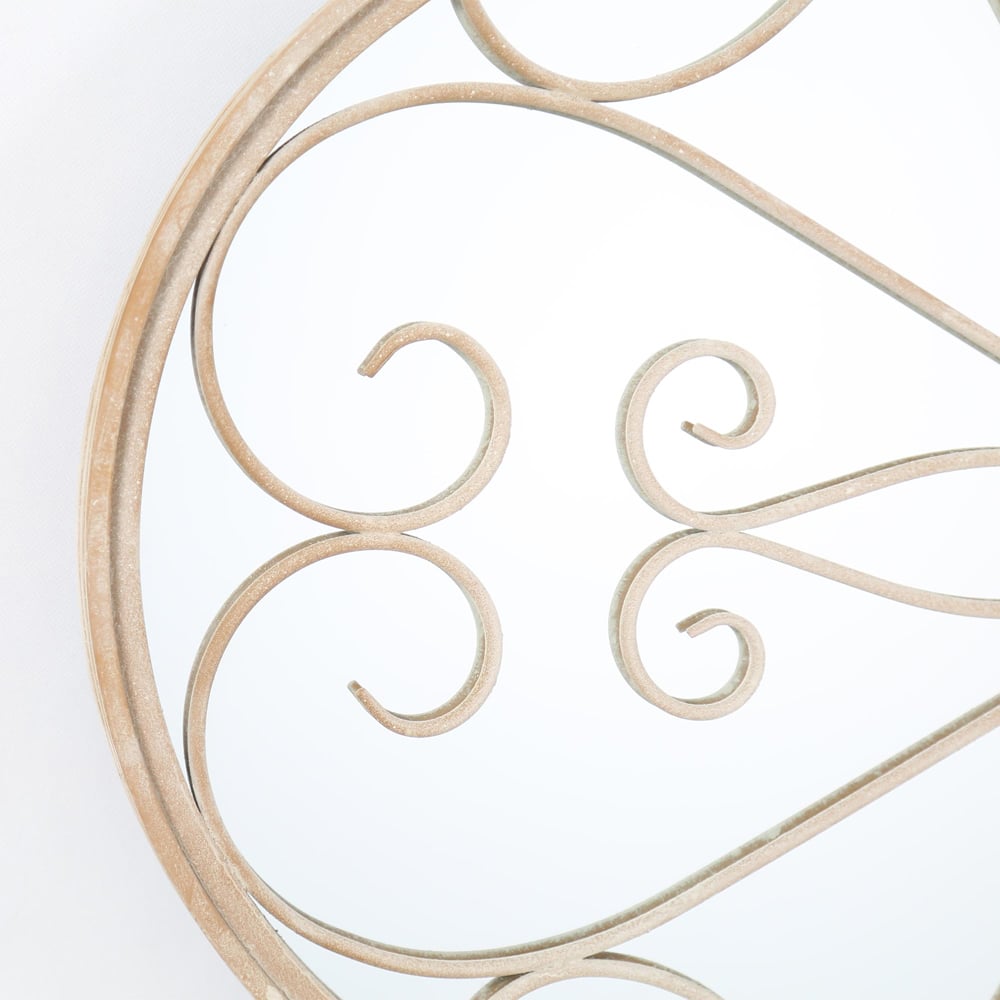 MirrorOutlet Cream Metal Rose Petal Shaped Window Garden Mirror 90 x 90cm Image 6