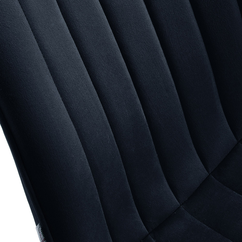 Living and Home Set of 4 Black Velvet Dining Chairs Image 8