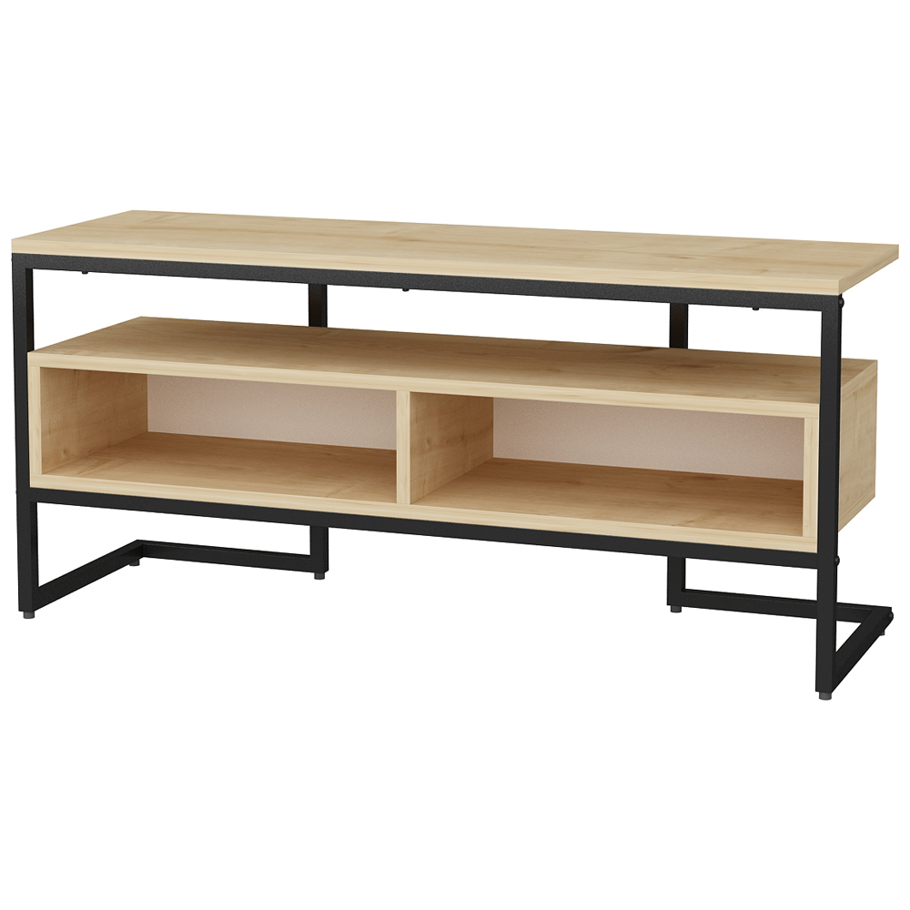 Decorotika Merrion 3 Shelf Black and Oak TV Unit Image 2