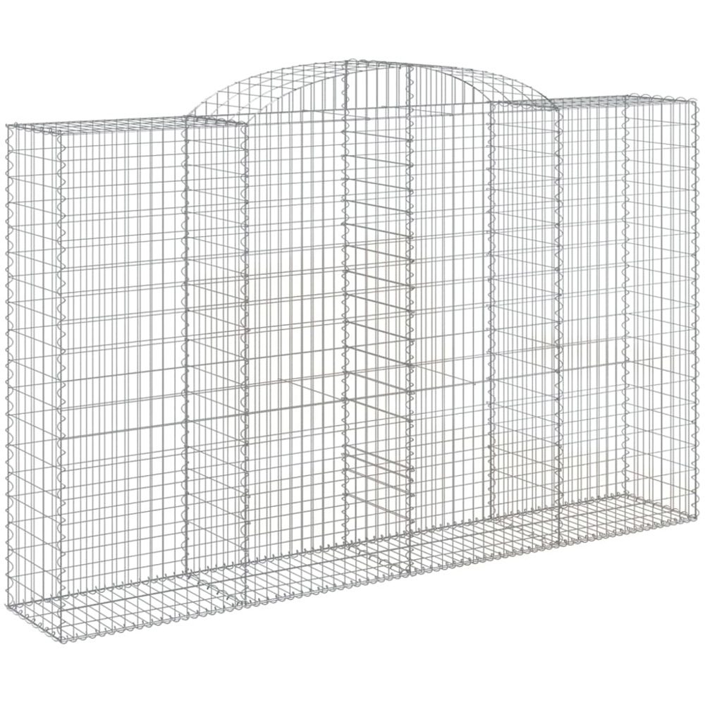 vidaXL Silver Galvanised Iron Arched Gabion Basket 300 x 50 x 180/200cm 3 Pack Image 1