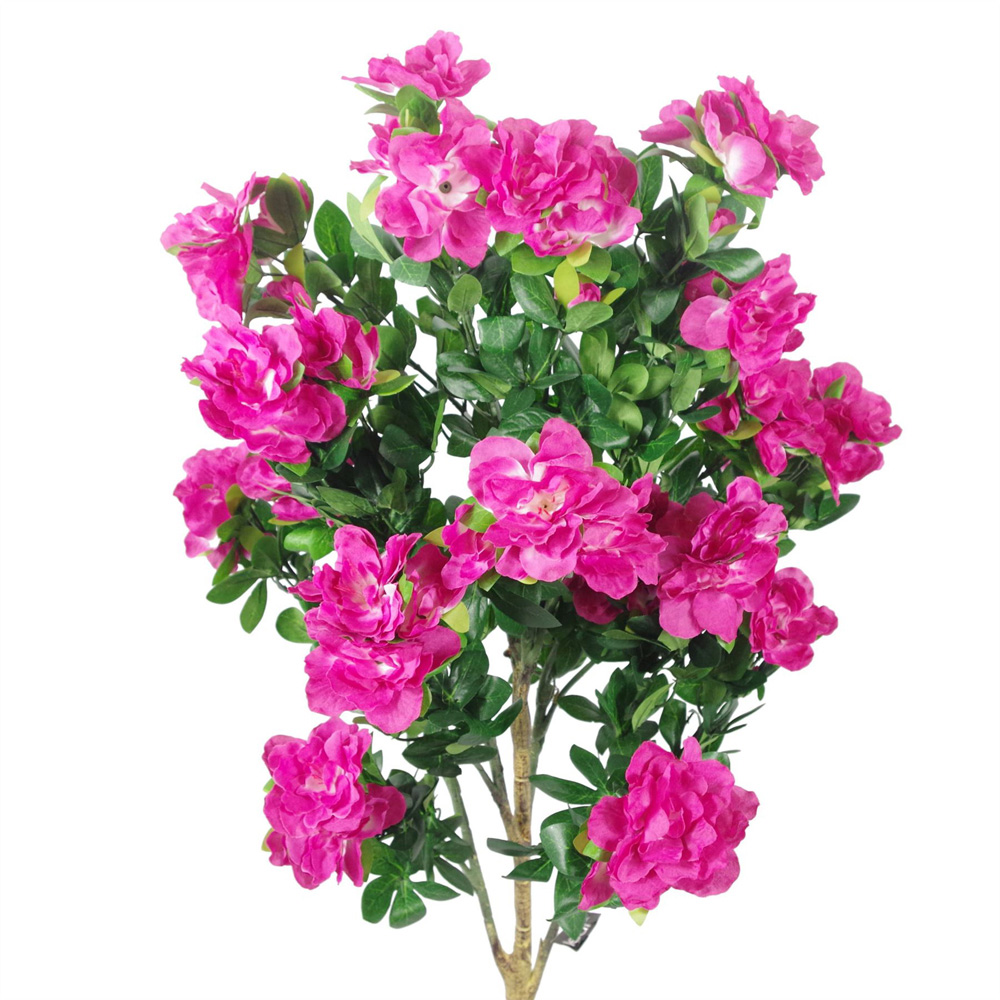 Leaf Artificial Azalea Pink Blossom Tree Pot 100cm Image 4