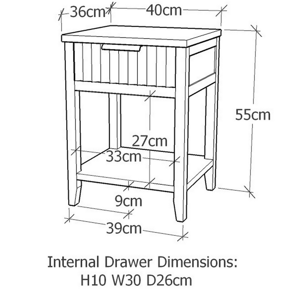 Monti Single Drawer White Bedside Table Image 9