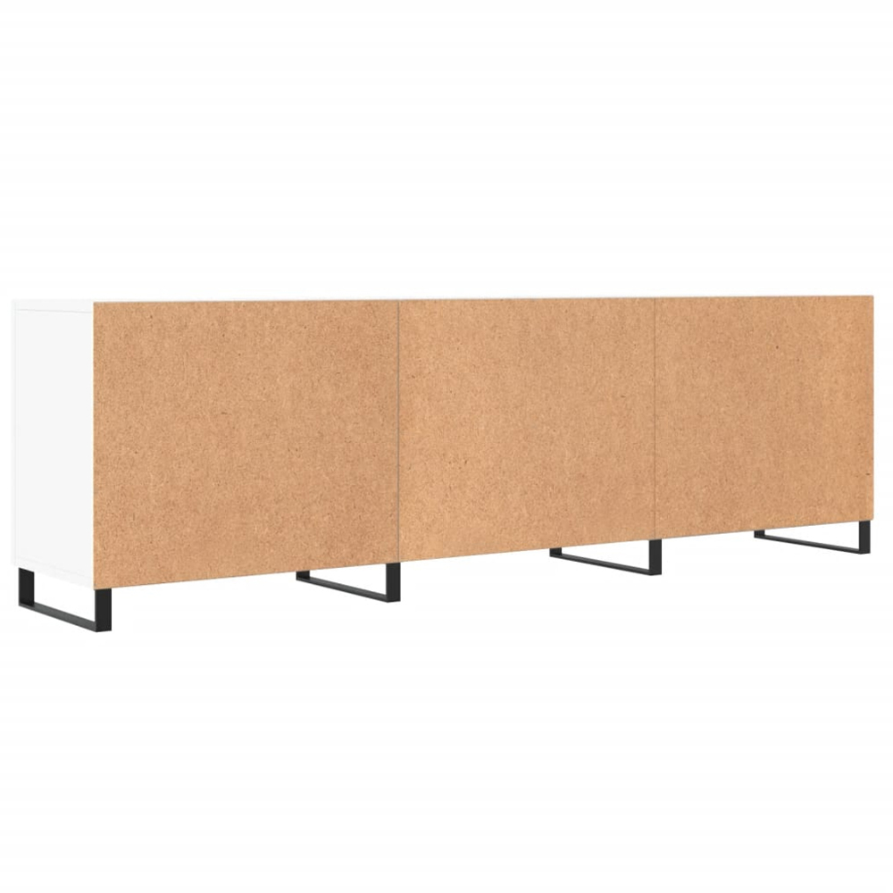 vidaXL 2 Door 2 Shelf White TV Cabinet Image 8