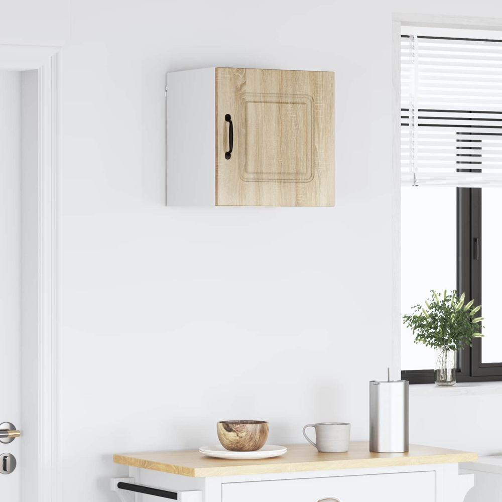 vidaXL Kalmar Single Door Sonoma Oak Wall Mounted Square Kitchen Cabinet Image 9