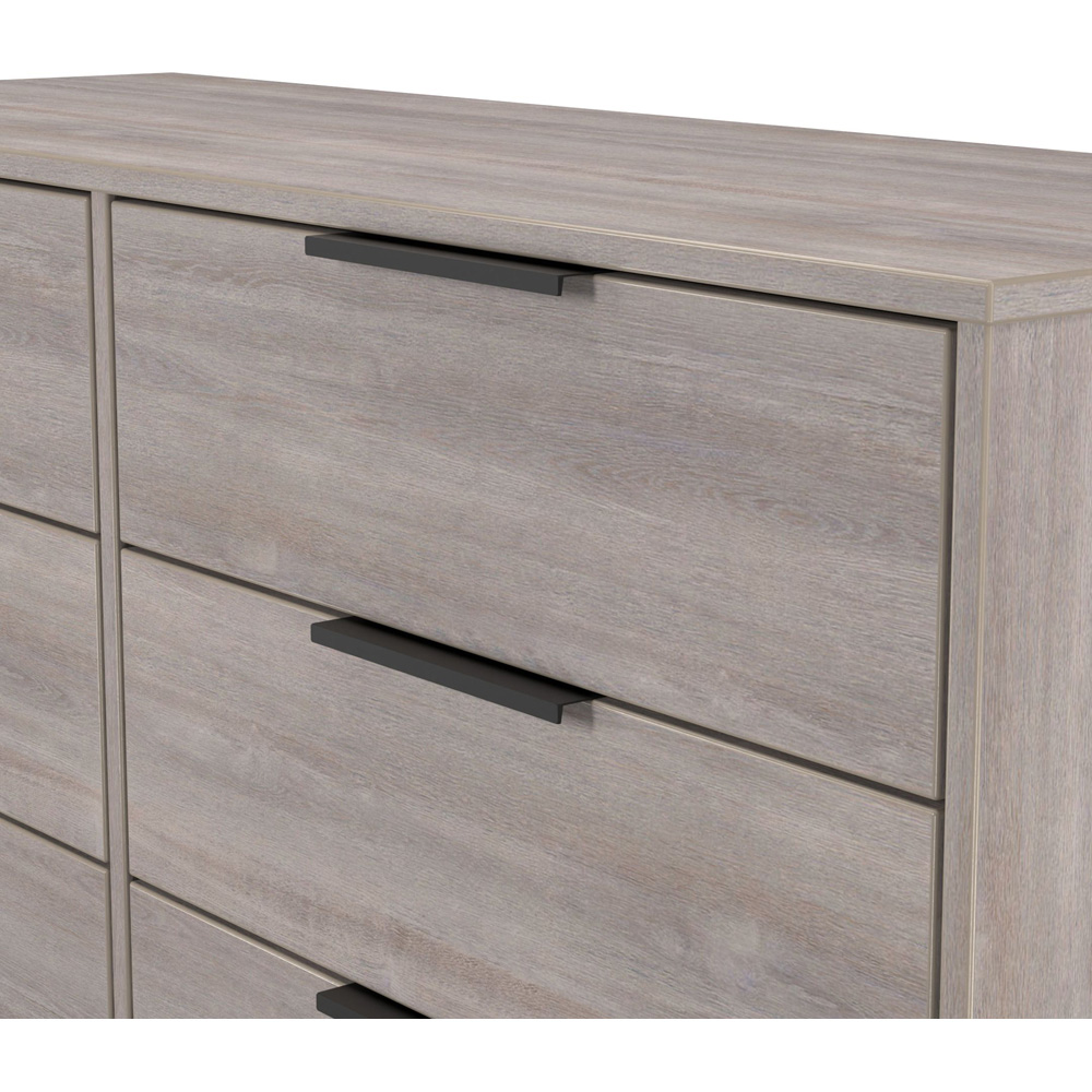 Crowndale Hong Kong 6 Drawer Grey Oak Wide Chest of Drawers Ready Assembled Image 5