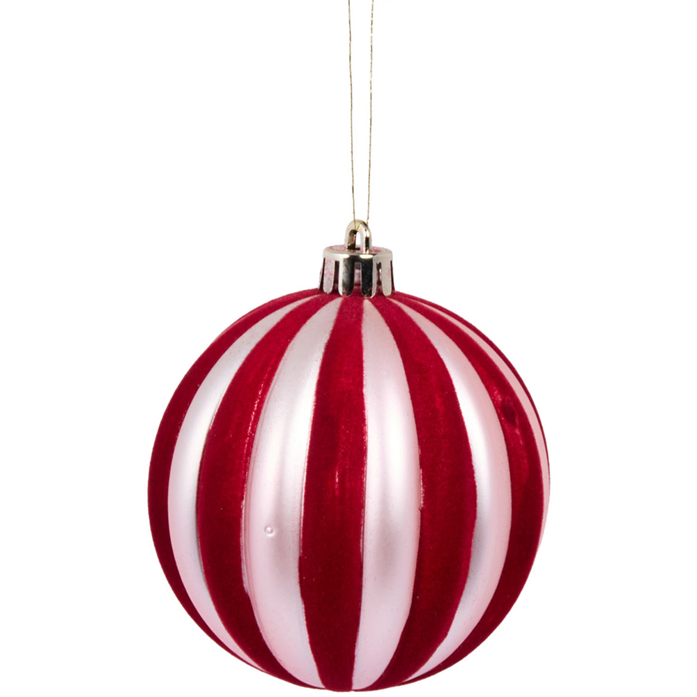 Pack of 50 Striped Baubles Image 9