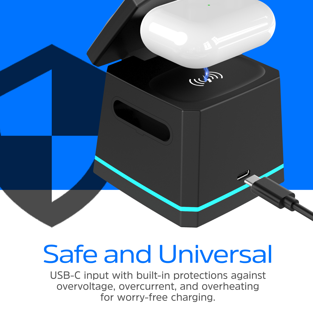 Energizer WCP307 3-in-1 Black QI Wireless Charging Dock 15W Image 8