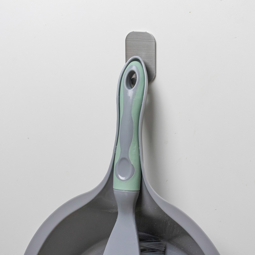 JVL Cleaning Grey Rubber Grip Dust Pan and Brush Set Image 7