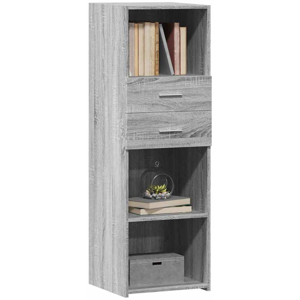 vidaXL 2 Drawer 3 Shelf Grey Sonoma Highboard Image 3