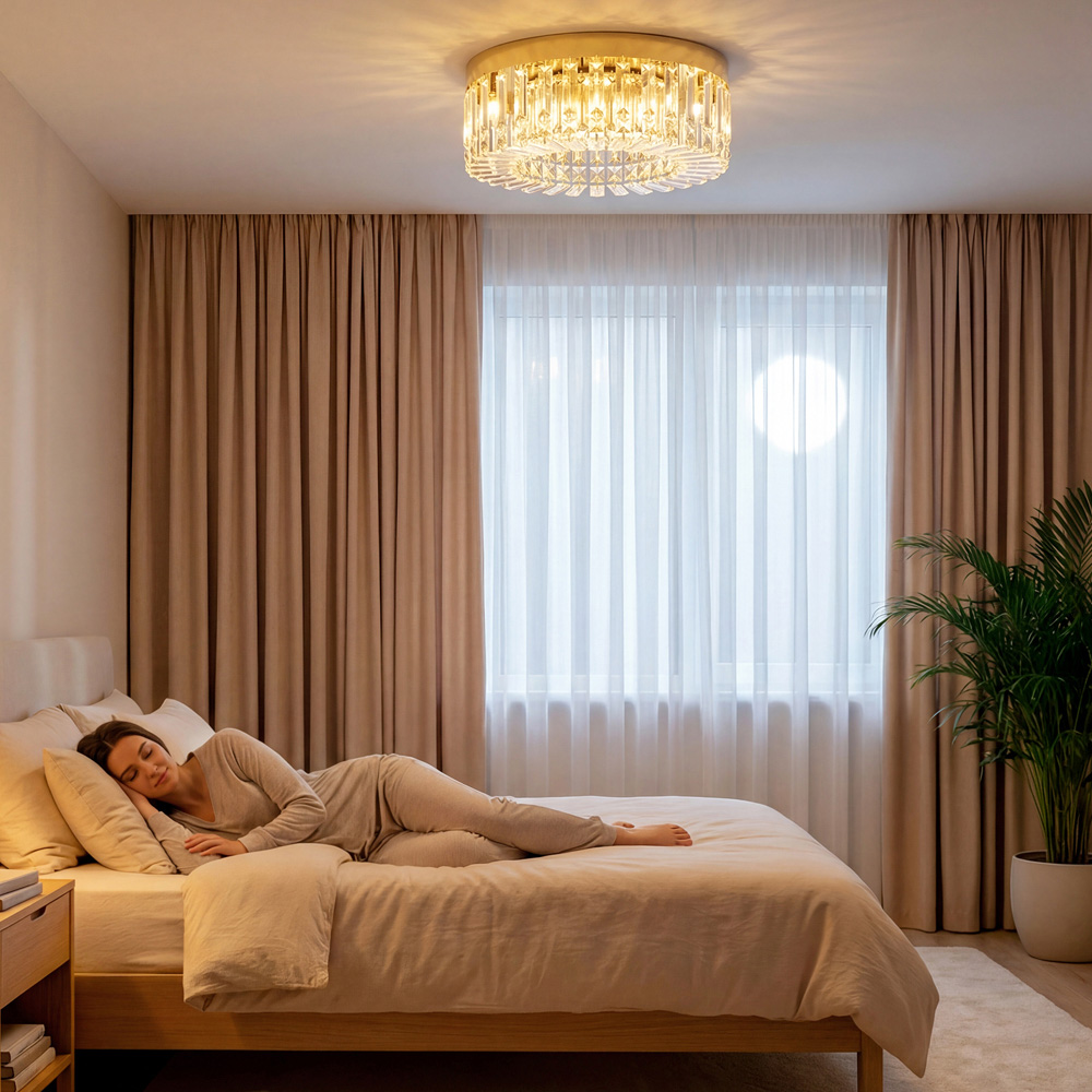 Portland Gold Crystal Ceiling Light with 225 Crystal Pendants Image 5