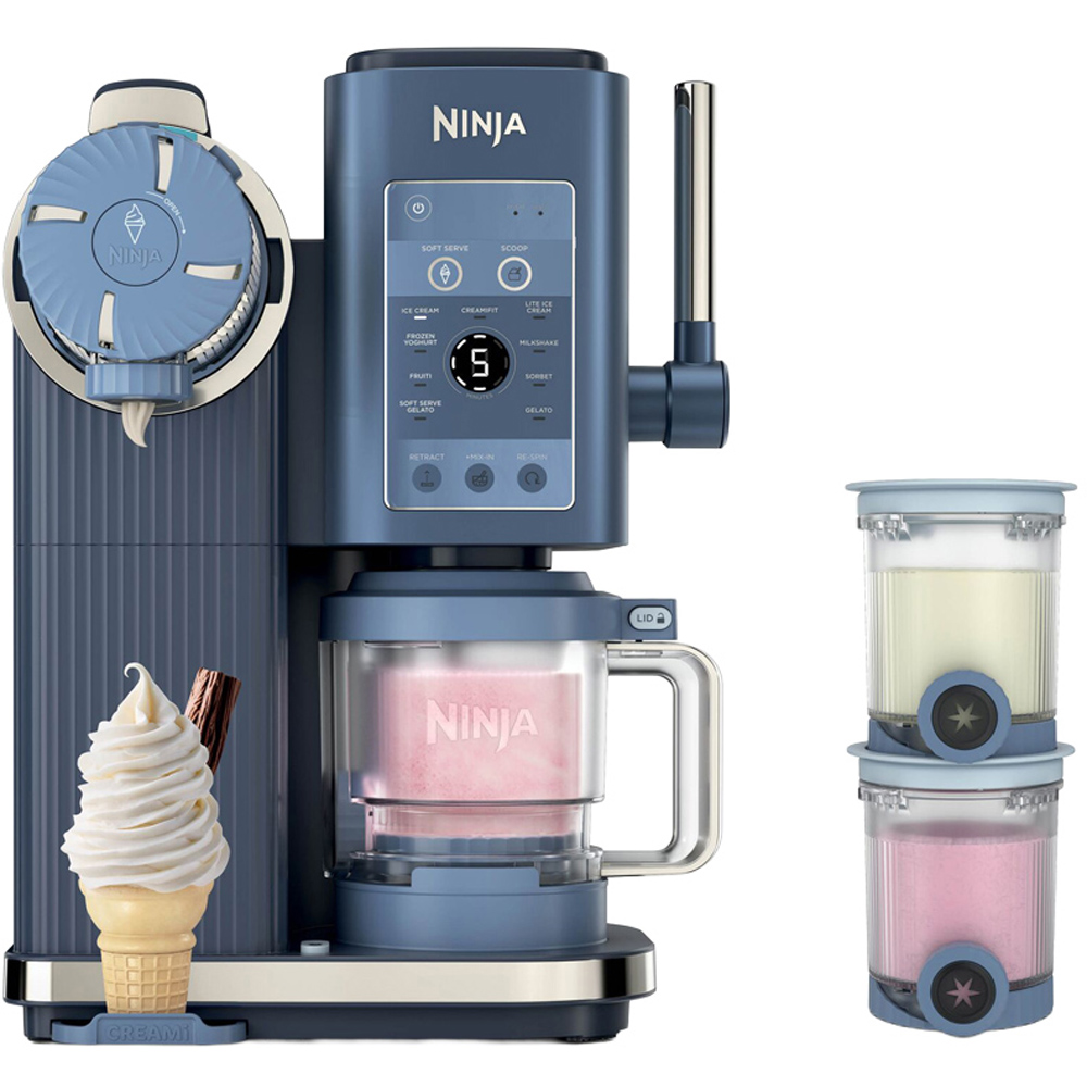 Ninja CREAMi Scoop and Swirl NC701UKBL 13-in-1 Navy Ice Cream and Soft Serve Maker Image 2