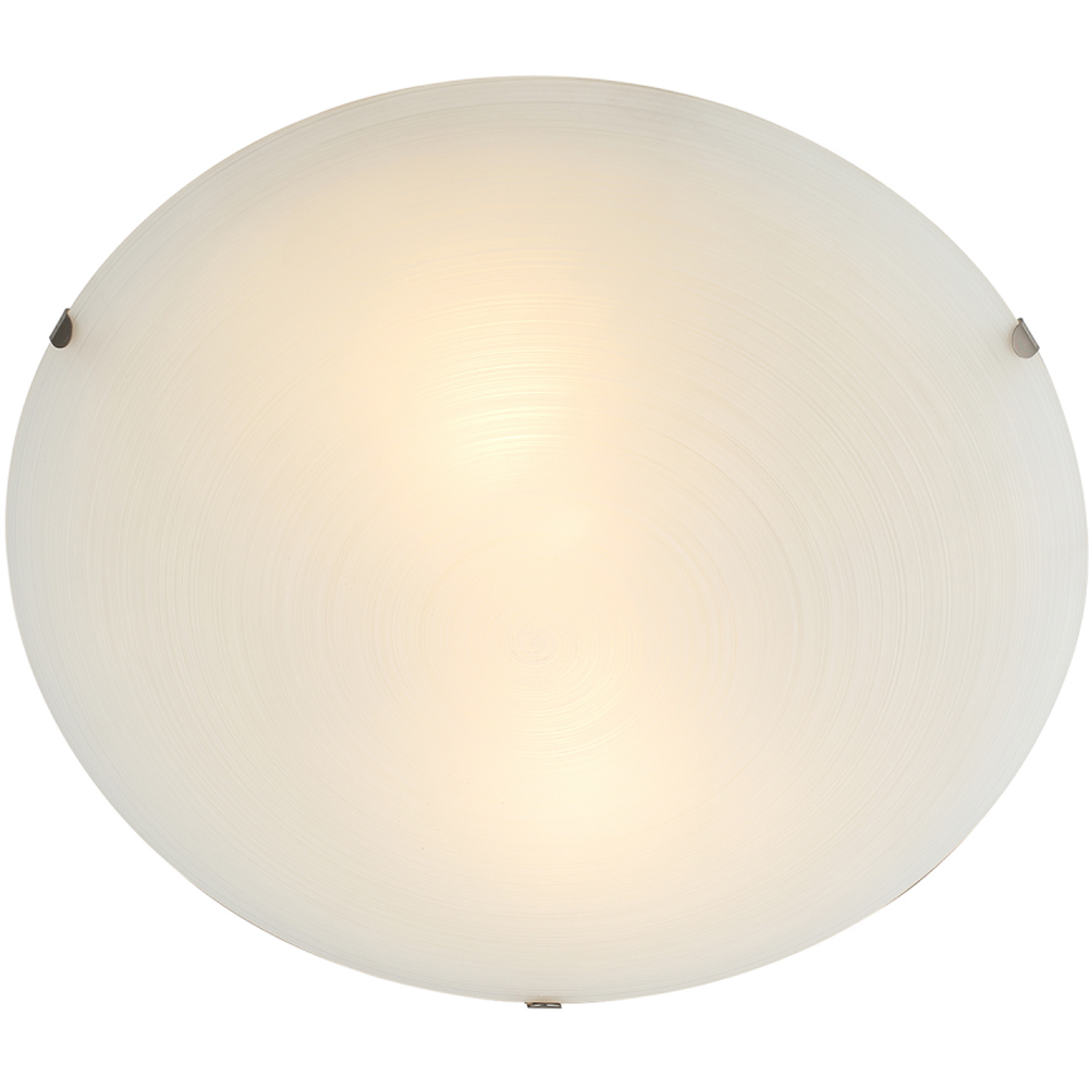Happy Homewares Frosted White Flush Glass Ceiling Light with Soft Swirl Decoration Image 6