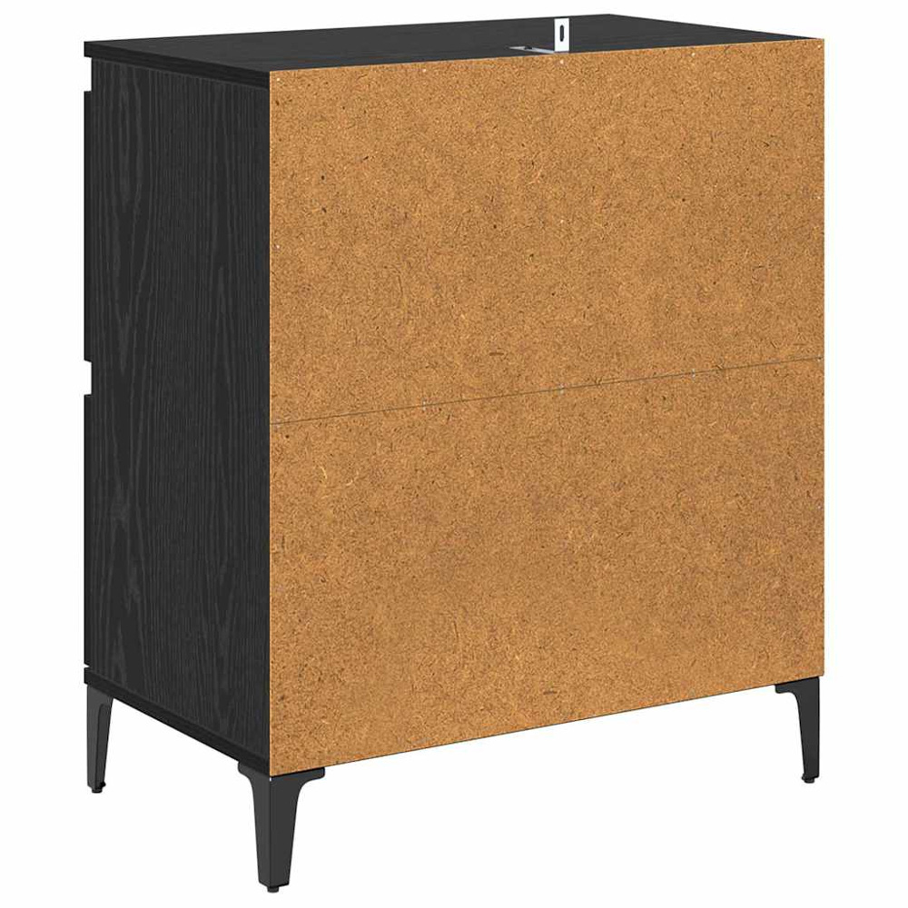 vidaXL 4 Door Black Oak Sideboard Set of 2 Image 9