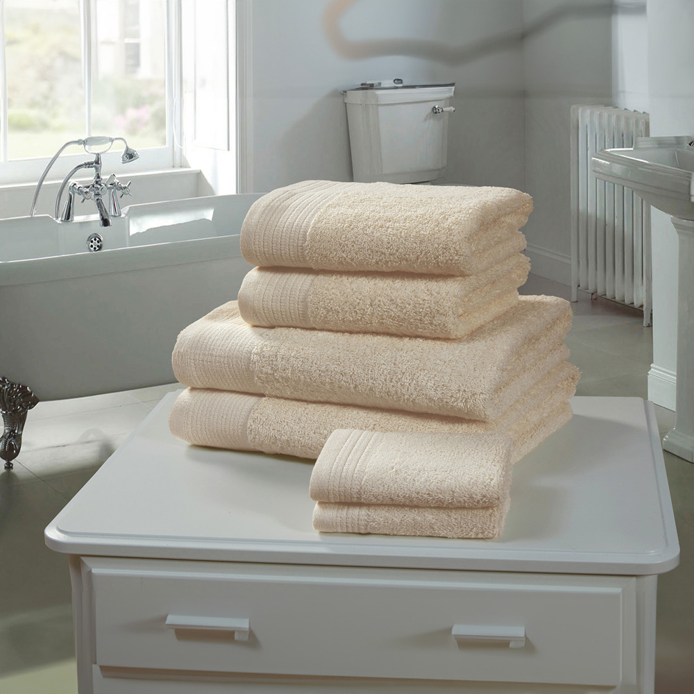 Rapport Home Chatsworth Super Soft 600gsm Combed Cotton Biscuit Hand Towel Image 2