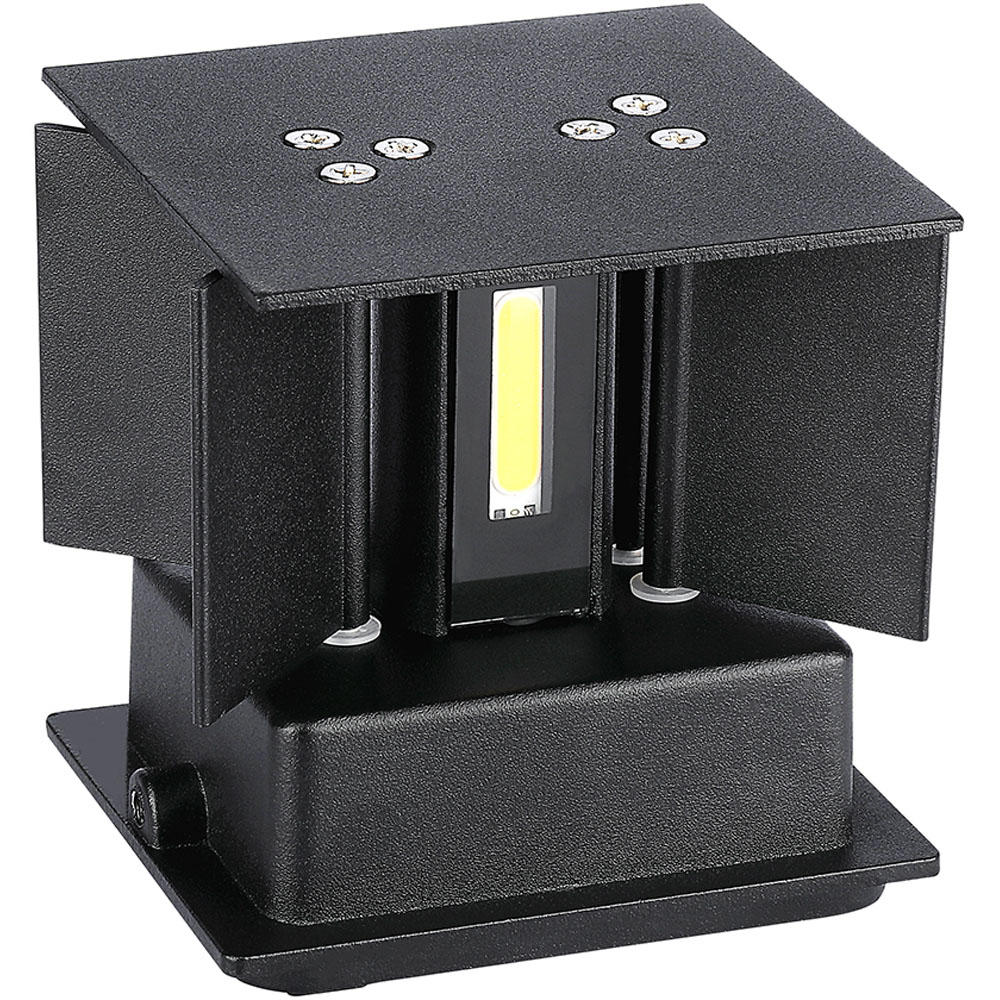 V-TAC Black Square Up and Down Warm White LED Outdoor Wall Light Image 4