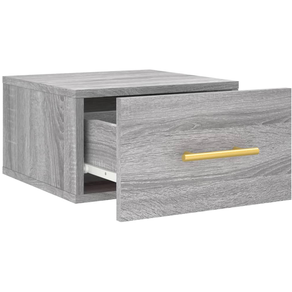 vidaXL Single Drawer Grey Sonoma Oak Wall Mounted Bedside Table Image 6