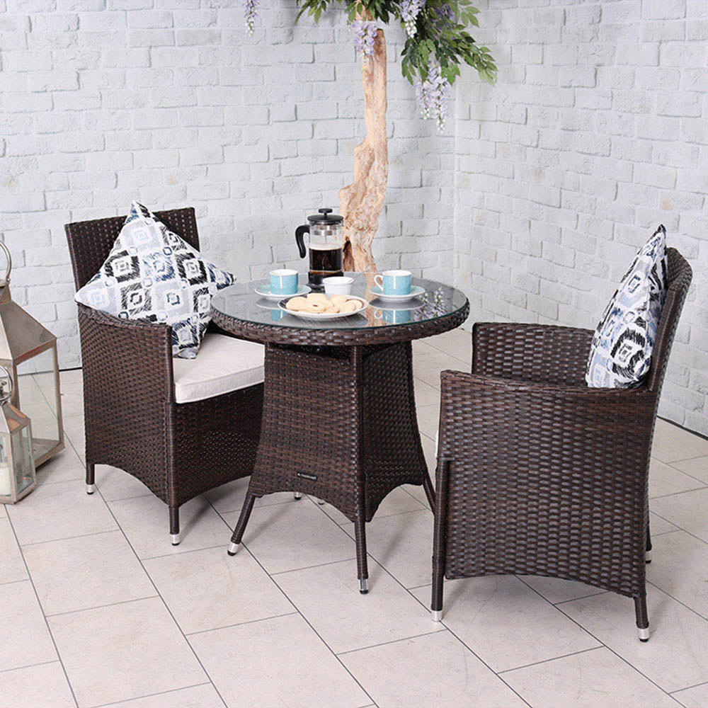 Royalcraft Nevada 2 Seater Round Bistro Set Brown Image 1