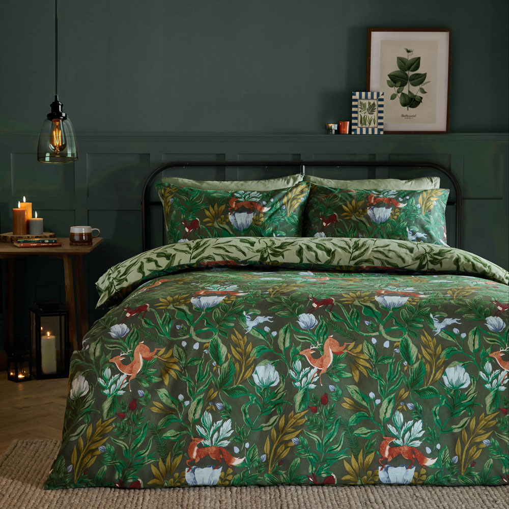 Furn Double Into The Woods Printed Reversible Duvet Set Image 4