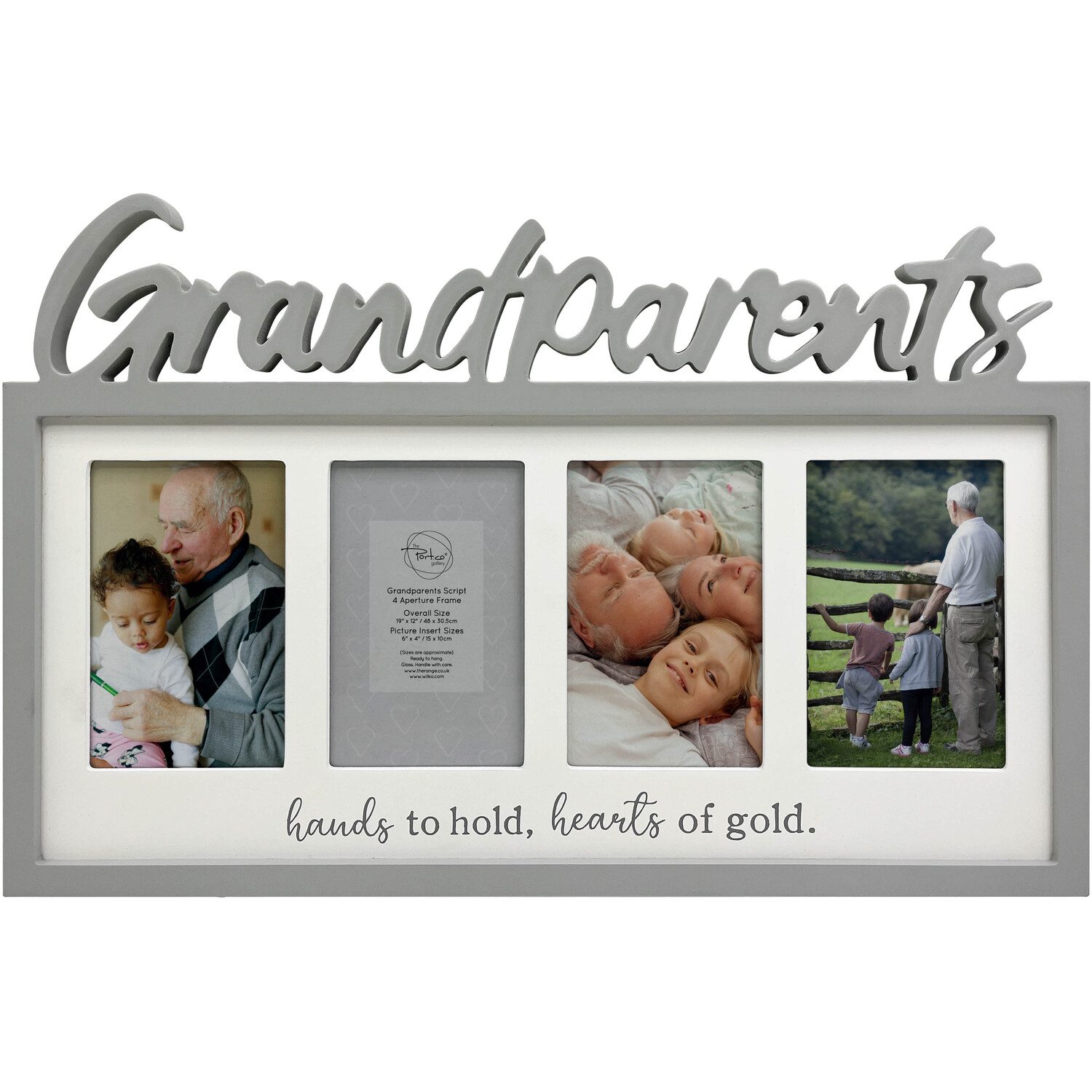 Grandparents 4-Aperture Frame - Grey Image 1